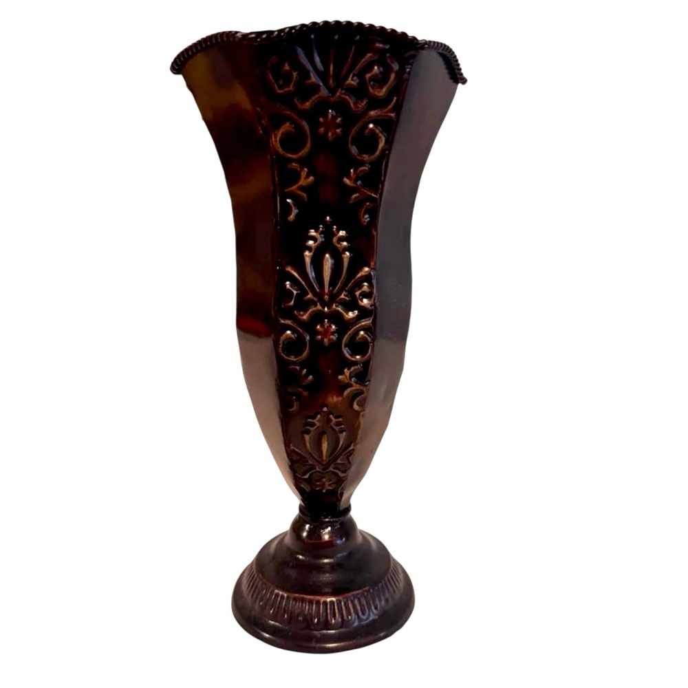 Ashland Rubbed bronze metal vase for artificial flowers & plants home decor